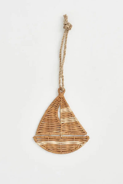 Batela Colgante de Ratán en Forma de Velero - Batela