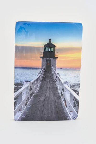 Batela Foto Impresa en Madera: Anochecer en el Faro