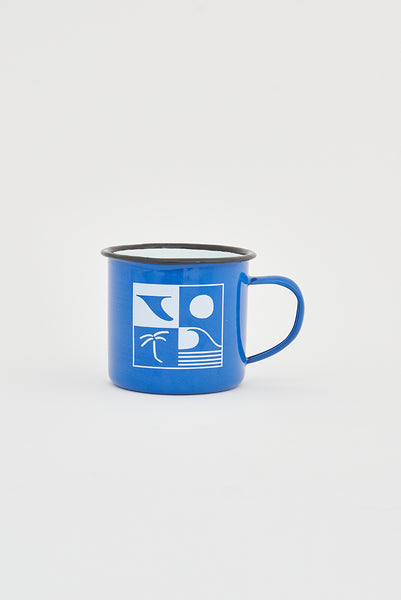 Batela Mug Mediana de Metal con Ambiente Surfero