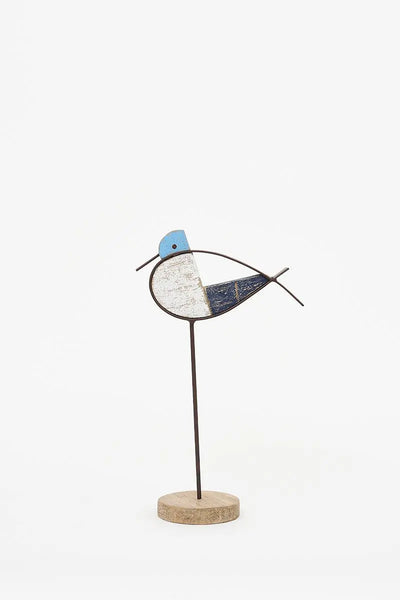 Batela Pájaro decorativo de madera y metal