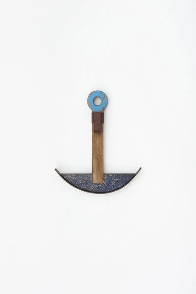 Batela Perchero ancla en madera y metal decorativo