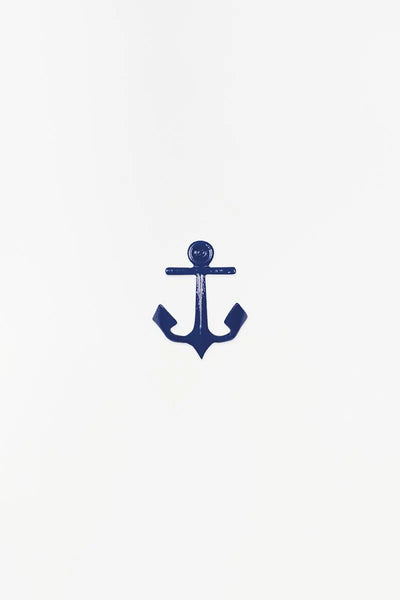 Batela Perchero ancla lacado en azul - D846A - Batela