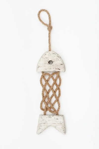 Batela Pez de madera y cuerda para colgar