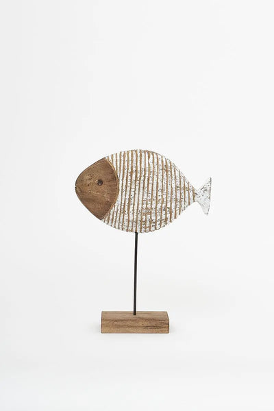 Batela Pez rojo de madera envejecida