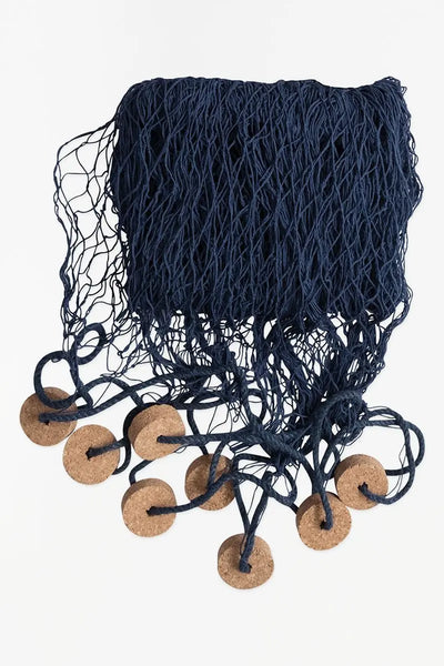 Batela Red de pesca decorativa con corchos azul