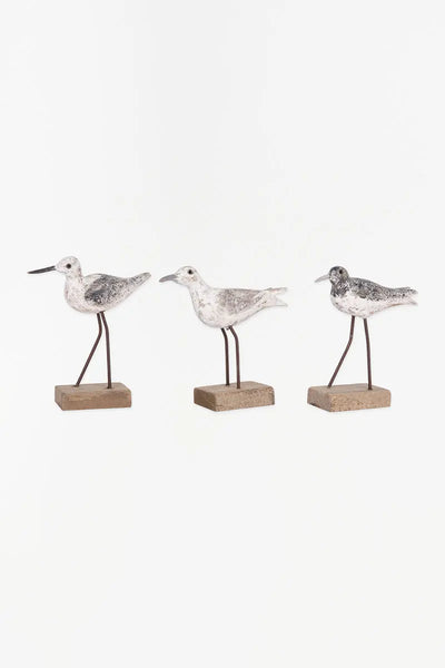 Batela Set de pájaros madera envejecida