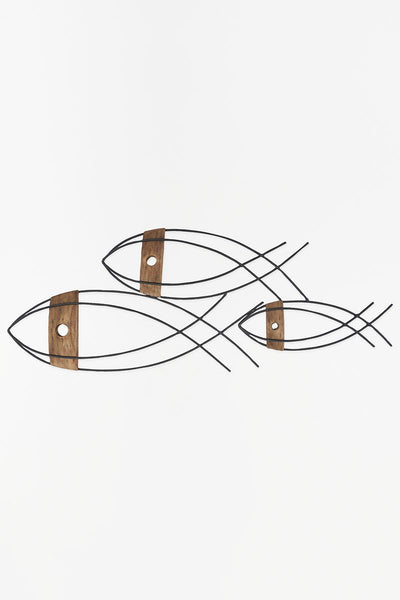 Batela Siluetas de 3 peces de metal para pared