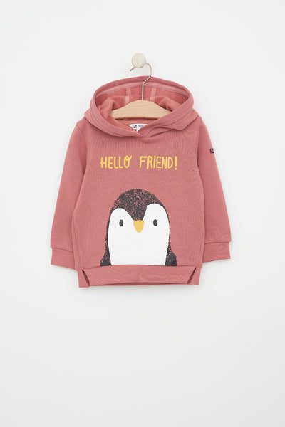 Batela Sudadera capucha estampado pingüino bebé
