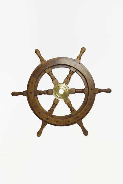 Batela Timón de madera y latón 75 cm - D662 - Batela