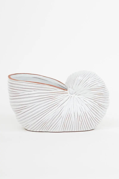 Batela Bol de cerámica con forma de Concha marina blanca - Batela