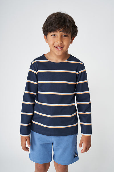Batela Camiseta a rayas o marsellesa en algodón 180 gr manga larga. Marino y blanco