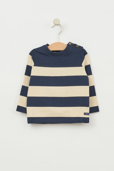 Batela Camiseta de algodón con estampado rayas bebé