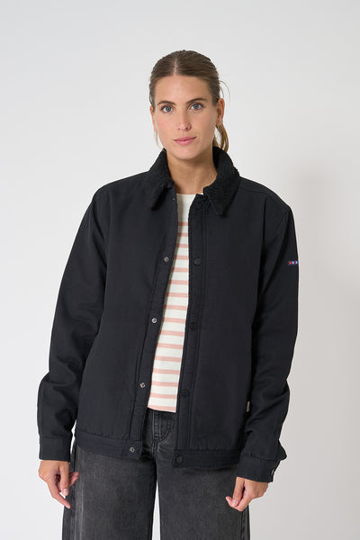 Batela Cazadora estilo trucker cuello y forro borreguito UNISEX