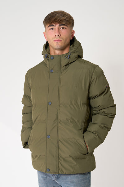 Batela Cazadora impermeable puffy con capucha hombre. Batela