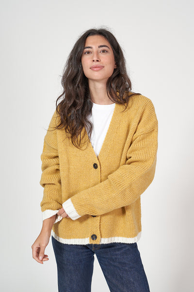 Batela Chaqueta de punto oversize puños a contraste de mujer