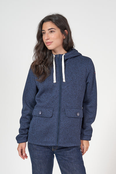 Batela Chaqueta fleece polar con capucha y bolsillos de mujer