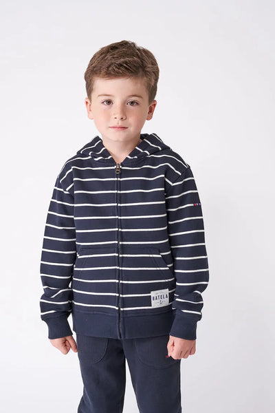 Batela Chaqueta o sudadera a rayas de niño con capucha fabricada en algodón