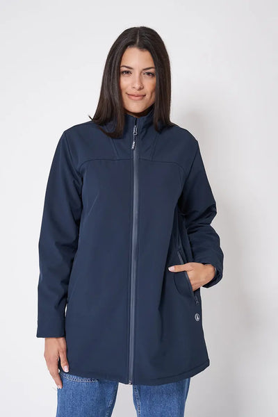 Batela Chaqueta Softshell larga y recta de mujer. Batela