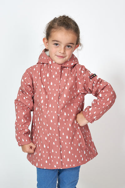 Batela Chubasquero de niña o niño con pájaros marinos o gotas de agua. Batela