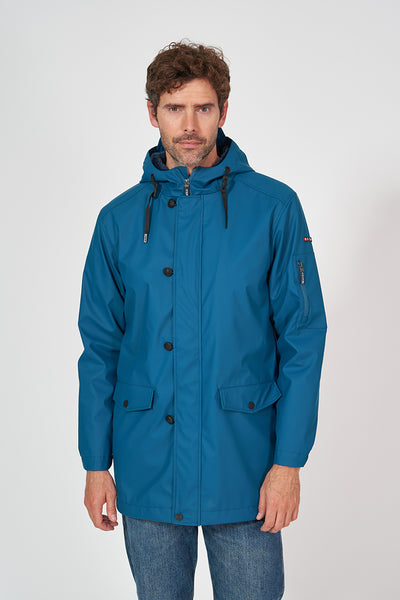Batela Chubasquero o impermeable con forro de pelo. Marino. Talla xs