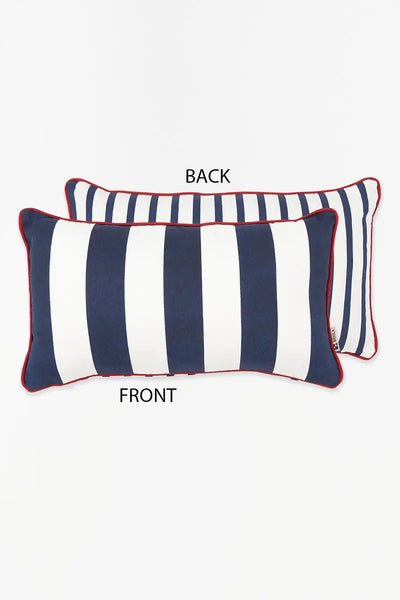 Batela Cojín a rayas blancas y azules con ribete rojo - D7334 - Batela