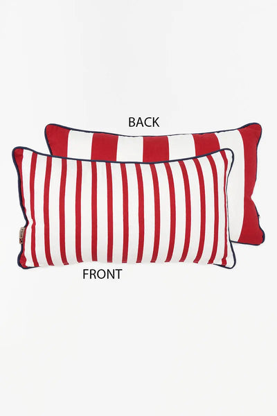 Batela Cojín náutico a rayas blancas y rojas - D7335 - Batela