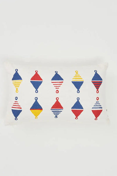 Batela Cojín Rectangular de Algodón con Estampado de Boyas de Colores