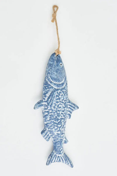 Batela Colgante Decorativo de Hojalata Forma de Pez Mediano - Encanto Náutico
