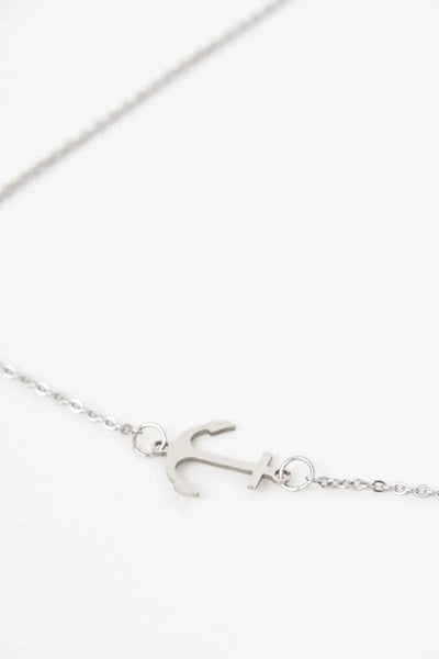 Batela Colgante o collar en color plata y colgante ancla - Batela