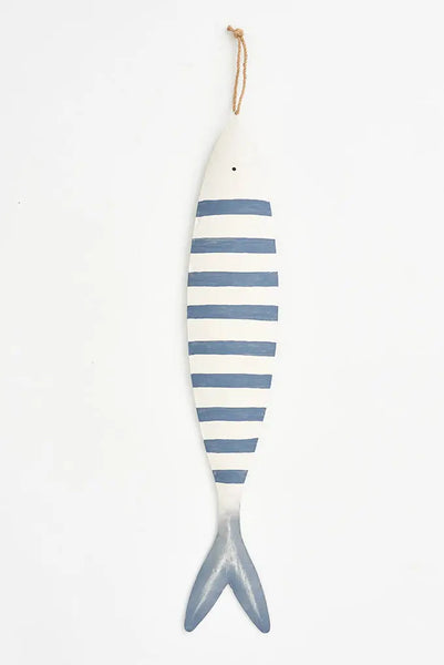 Batela Colgante Pez de Metal a Rayas Grande - Decoración Náutica