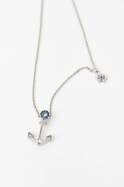 Batela Collar o cadena en plata de ley 925 con colgante ancla