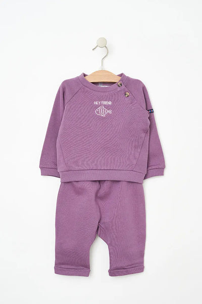 Batela Conjunto pantalón y sudadera para bebé con bordado - Batela