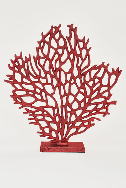 Batela "Coral decorativo con base roja: toque vibrante y marítimo