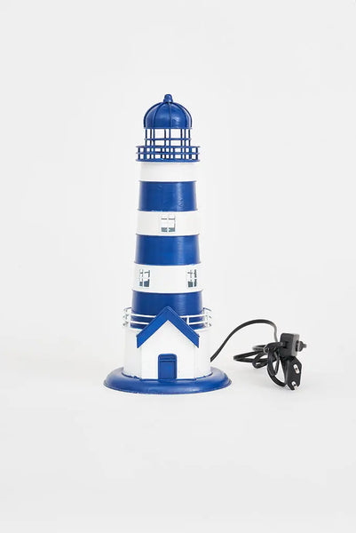 Batela Faro de Metal con LED de 31 cm y Caseta adicional decorativa