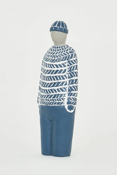 Batela Figura de Cemento Marinero Pintada - Decoración Náutica Duradera