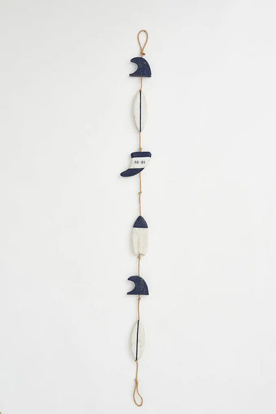 Batela Guirnalda con Tablas de Surf de Madera: Decoración Surfista