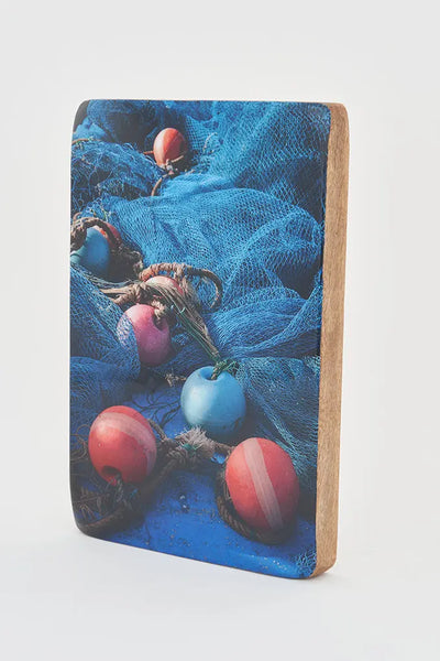 Batela Imagen Impresa en taco decorativo de Madera: Redes de Pesca