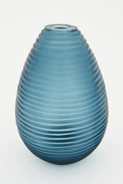 Batela Jarrón o Florero de Cristal Artesanal a Rayas