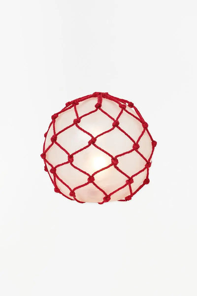 Batela Lámpara Boya con red roja. Decoración náutica o marinera
