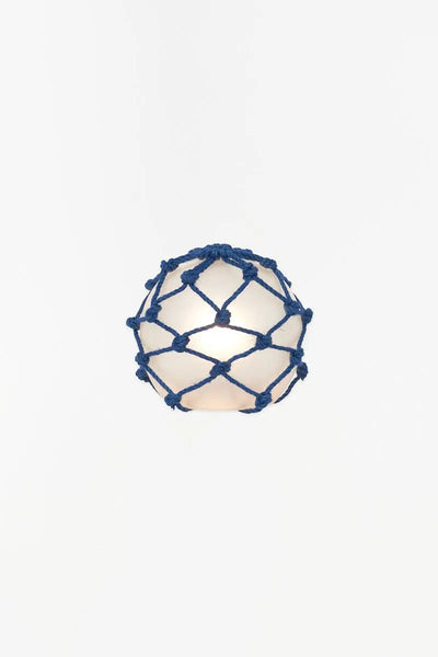Batela Lámpara Boya resina con red azul. Decoración náutica