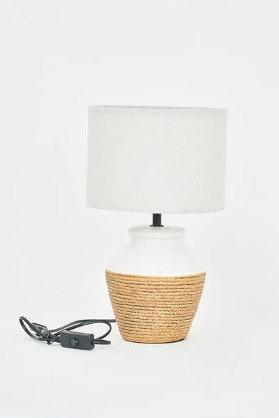 Batela Lámpara de Cerámica Cuerda y Lona - 23cm x 39cm