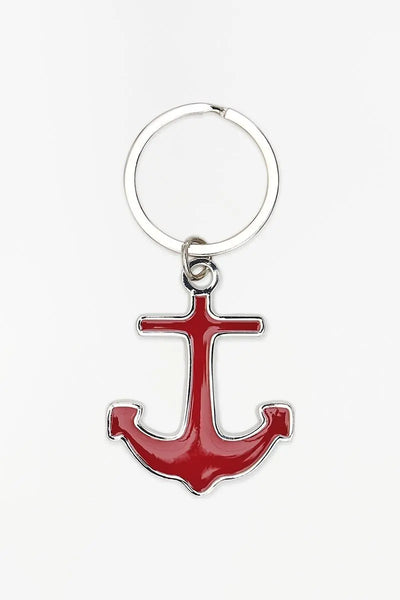 Batela Llavero esmaltado con forma de ancla roja - Batela