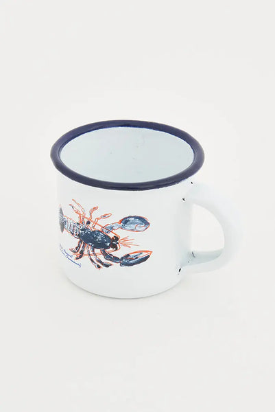 Batela Mini Mug con Diseño de Langosta en Metal Esmaltado