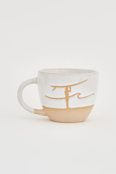 Batela Mug de Cerámica con Diseño de Surfero en Dos Colores