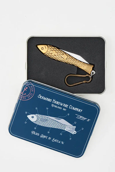 Batela Navaja en Forma de Pez Dorado: Regalo Exquisito con un Toque Marinero