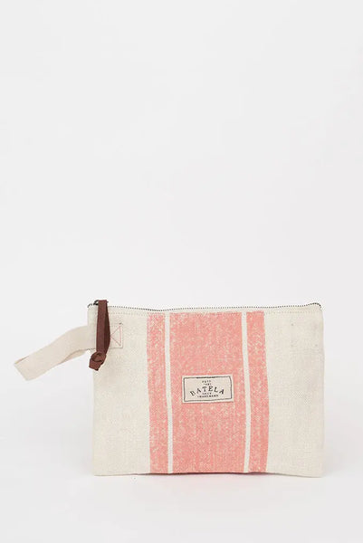 Batela Neceser a rayas en tejido natural de yute: Elegancia marina