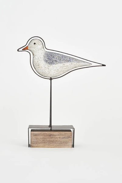 Batela Pájaro de Madera con Silueta de Metal - Encanto Natural y Moderno