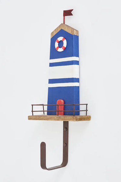 Batela Perchero individual con forma de faro - Decoración náutica funcional