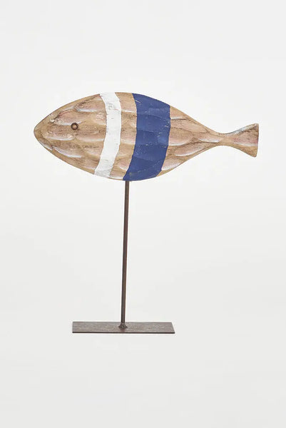 Batela Pez de Madera con Escamas Talladas Pequeño - Detalles Artesanales
