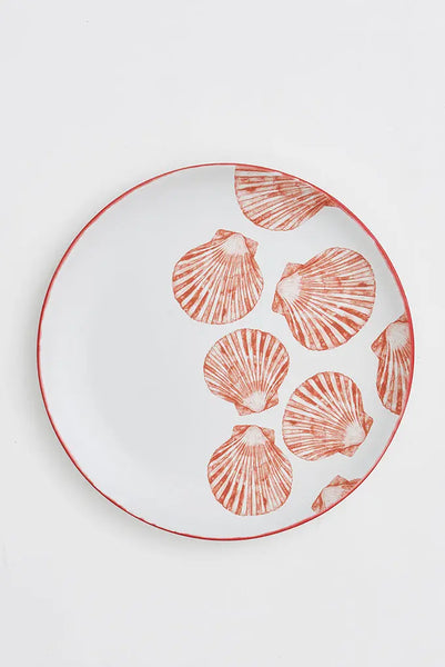 Batela Plato de Cerámica con Diseño de Vieiras - Elegante y Práctico